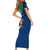 Namibia National Emblem Short Sleeve Bodycon Dress Flag Colors & Symbolic Animals Design