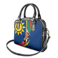 Namibia National Emblem Shoulder Handbag Flag Colors & Symbolic Animals Design