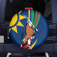 Namibia National Emblem Spare Tire Cover Flag Colors & Symbolic Animals Design