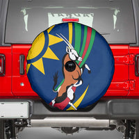 Namibia National Emblem Spare Tire Cover Flag Colors & Symbolic Animals Design