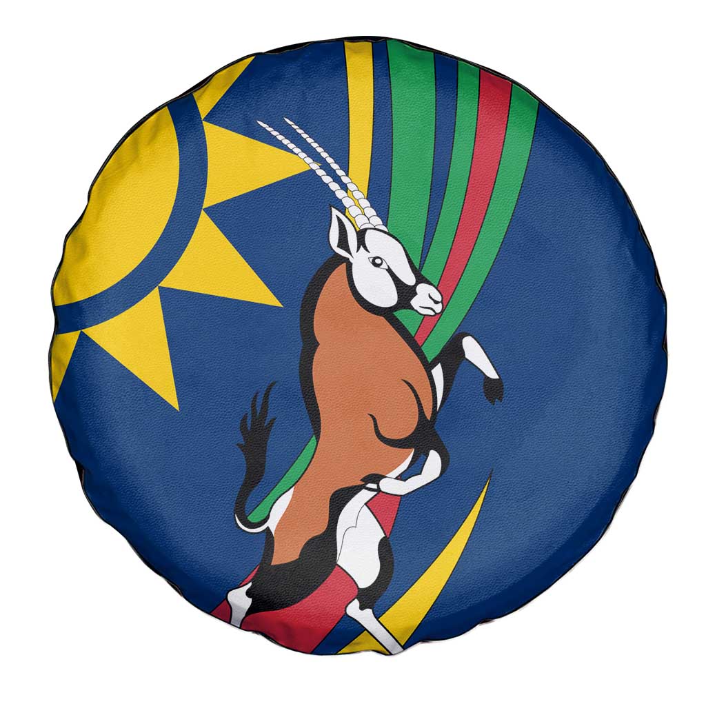 Namibia National Emblem Spare Tire Cover Flag Colors & Symbolic Animals Design