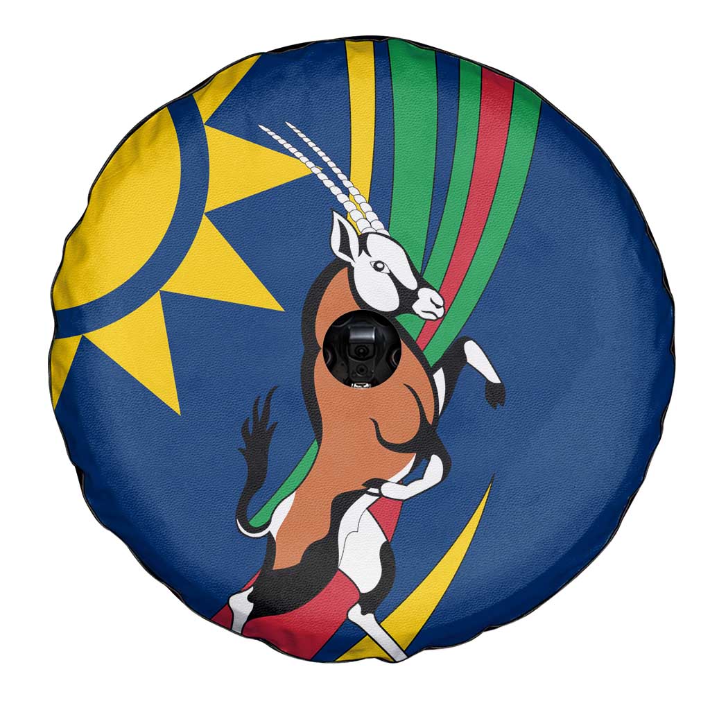 Namibia National Emblem Spare Tire Cover Flag Colors & Symbolic Animals Design