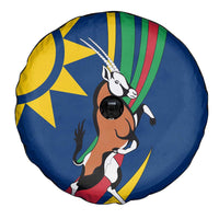 Namibia National Emblem Spare Tire Cover Flag Colors & Symbolic Animals Design