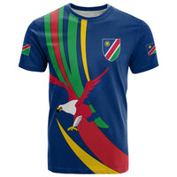 Namibia National Emblem T Shirt Flag Colors & Symbolic Animals Design
