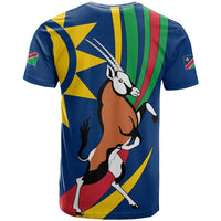 Namibia National Emblem T Shirt Flag Colors & Symbolic Animals Design