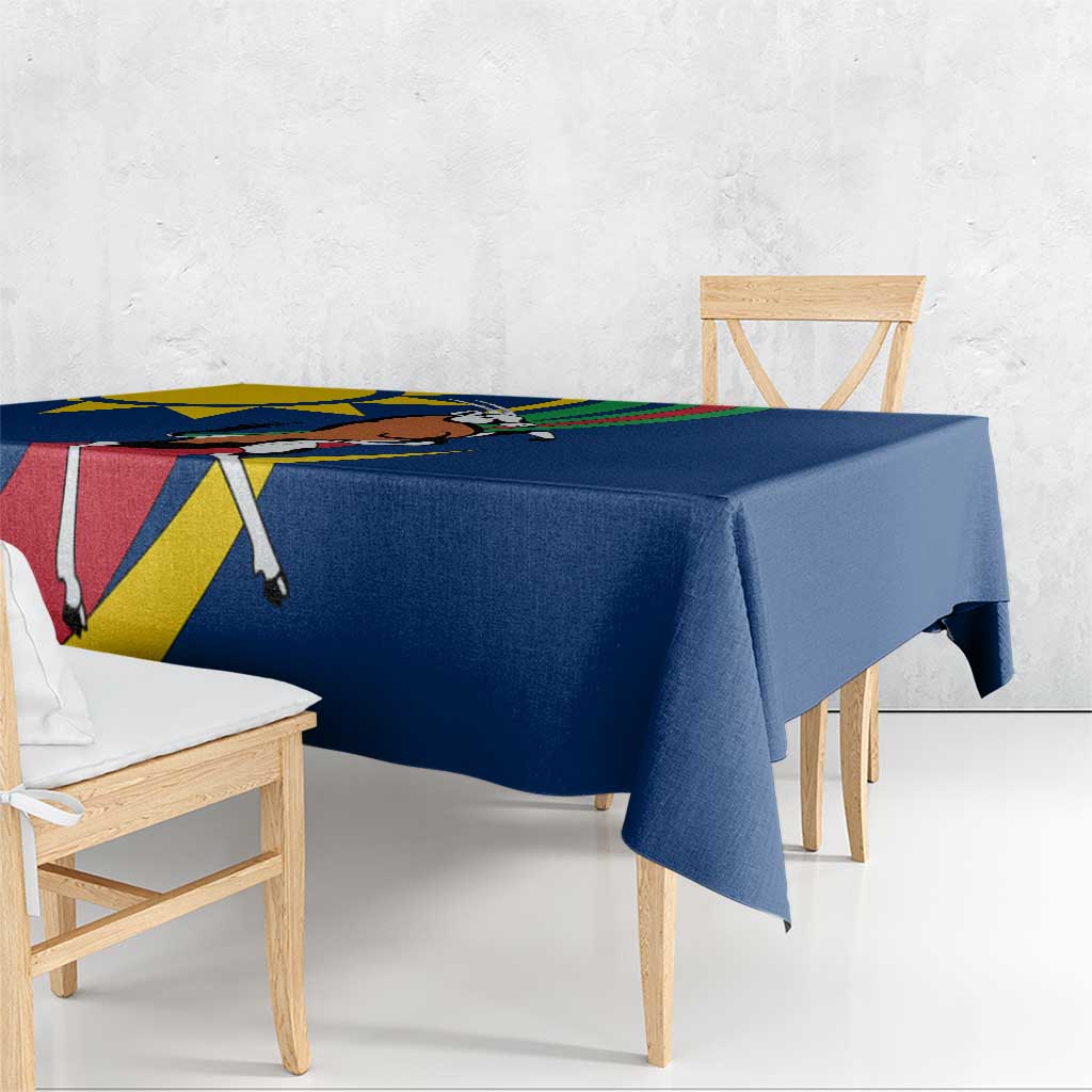 Namibia National Emblem Tablecloth Flag Colors & Symbolic Animals Design