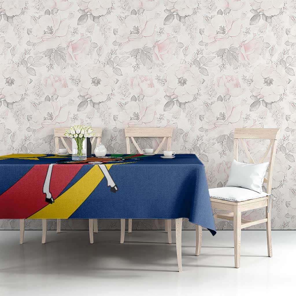 Namibia National Emblem Tablecloth Flag Colors & Symbolic Animals Design