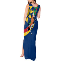 Namibia National Emblem Tank Maxi Dress Flag Colors & Symbolic Animals Design