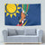 Namibia National Emblem Tapestry Flag Colors & Symbolic Animals Design
