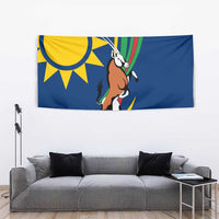 Namibia National Emblem Tapestry Flag Colors & Symbolic Animals Design