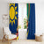Namibia National Emblem Window Curtain Flag Colors & Symbolic Animals Design