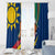 Namibia National Emblem Window Curtain Flag Colors & Symbolic Animals Design