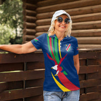 Namibia National Emblem Women Polo Shirt Flag Colors & Symbolic Animals Design