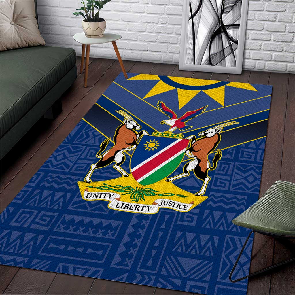 Namibia National Emblem Area Rug Sporty Style with Traditional Patterns