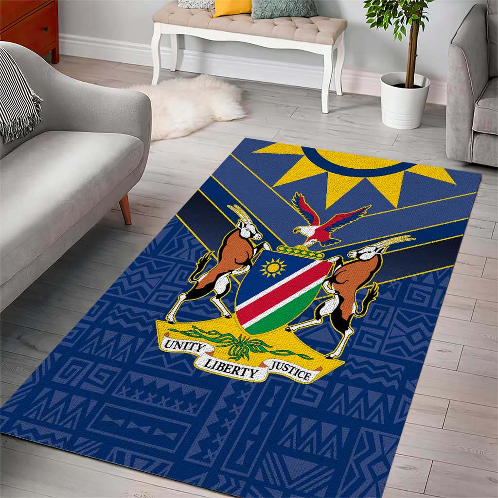 Namibia National Emblem Area Rug Sporty Style with Traditional Patterns