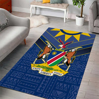 Namibia National Emblem Area Rug Sporty Style with Traditional Patterns