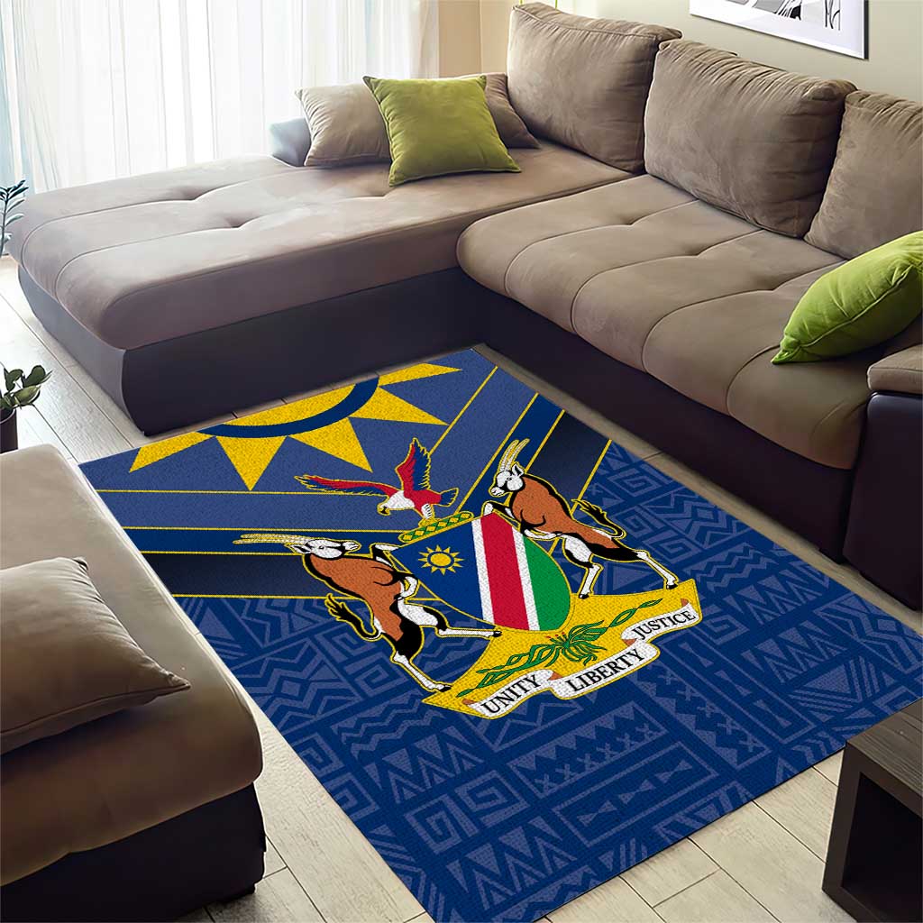 Namibia National Emblem Area Rug Sporty Style with Traditional Patterns