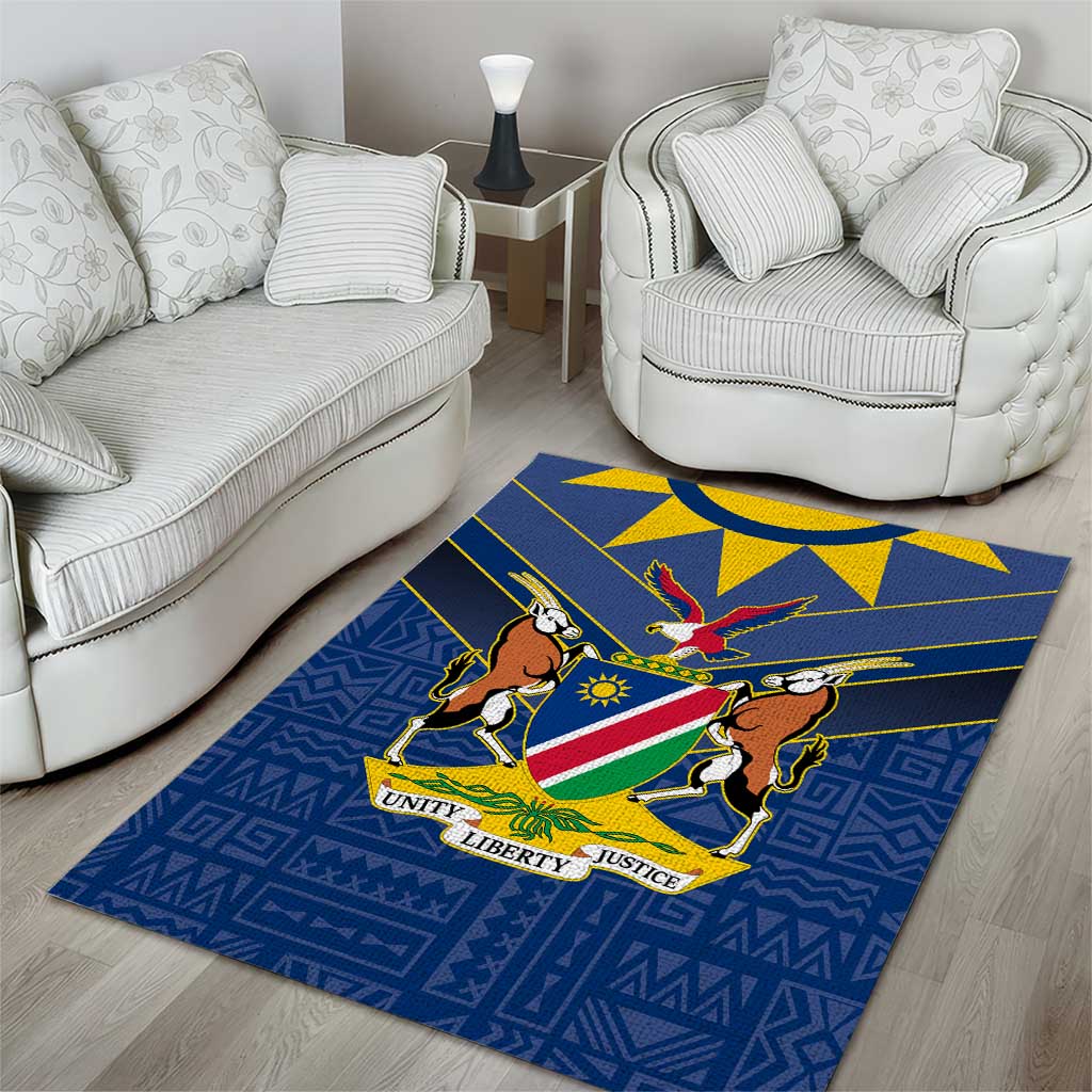 Namibia National Emblem Area Rug Sporty Style with Traditional Patterns