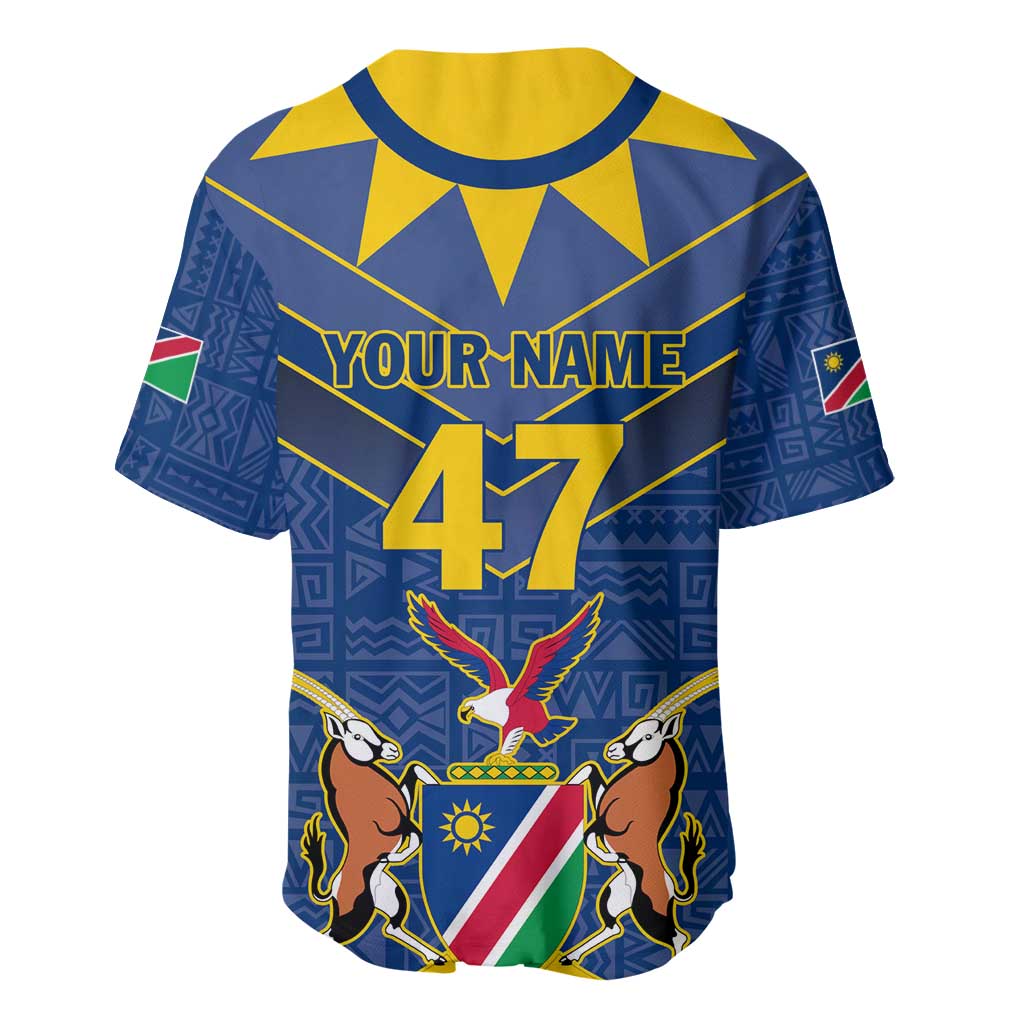 Namibia National Emblem Baseball Jersey Sporty Style with Traditional Patterns