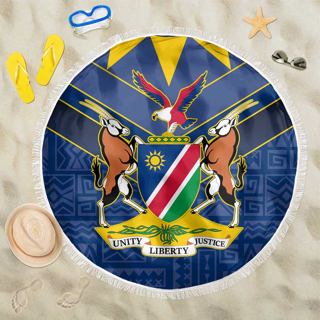 Namibia National Emblem Beach Blanket Sporty Style with Traditional Patterns