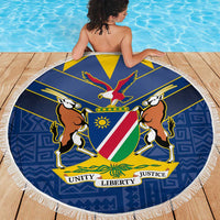 Namibia National Emblem Beach Blanket Sporty Style with Traditional Patterns