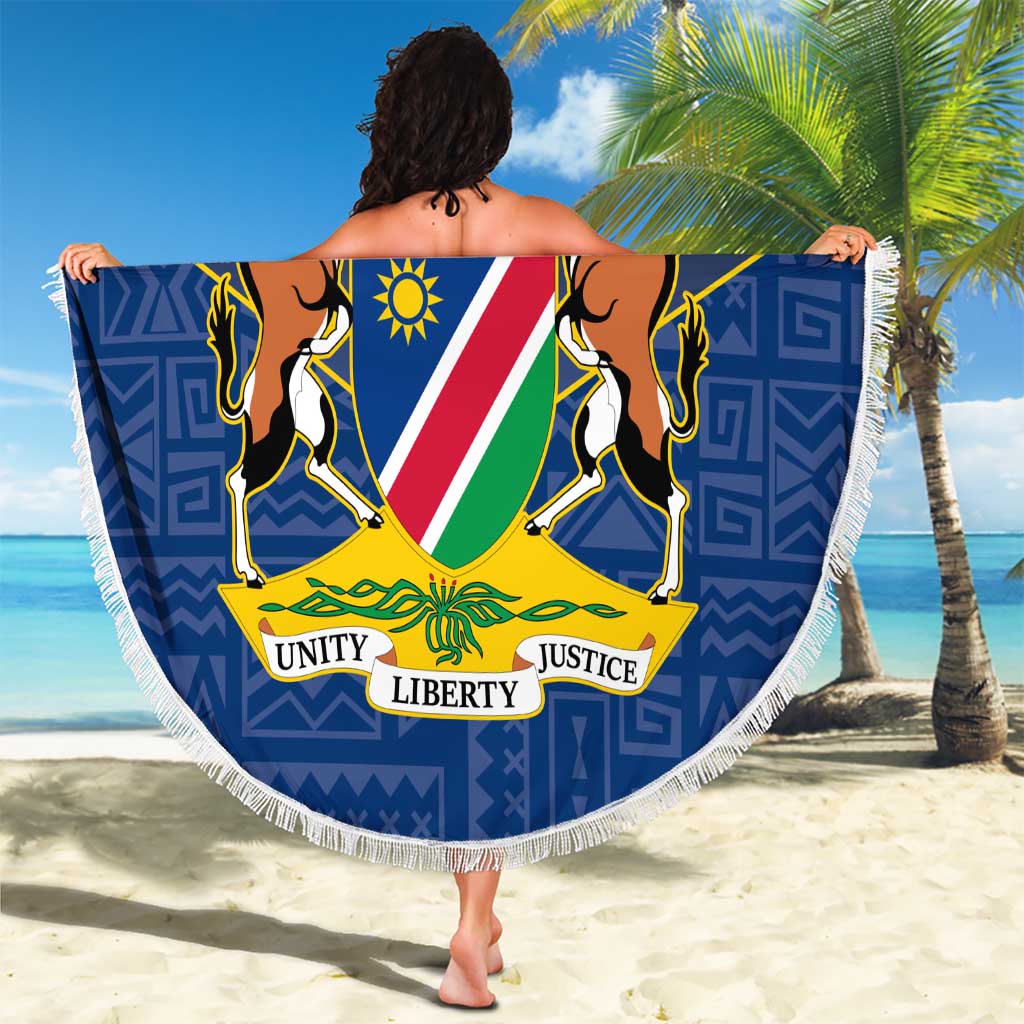 Namibia National Emblem Beach Blanket Sporty Style with Traditional Patterns