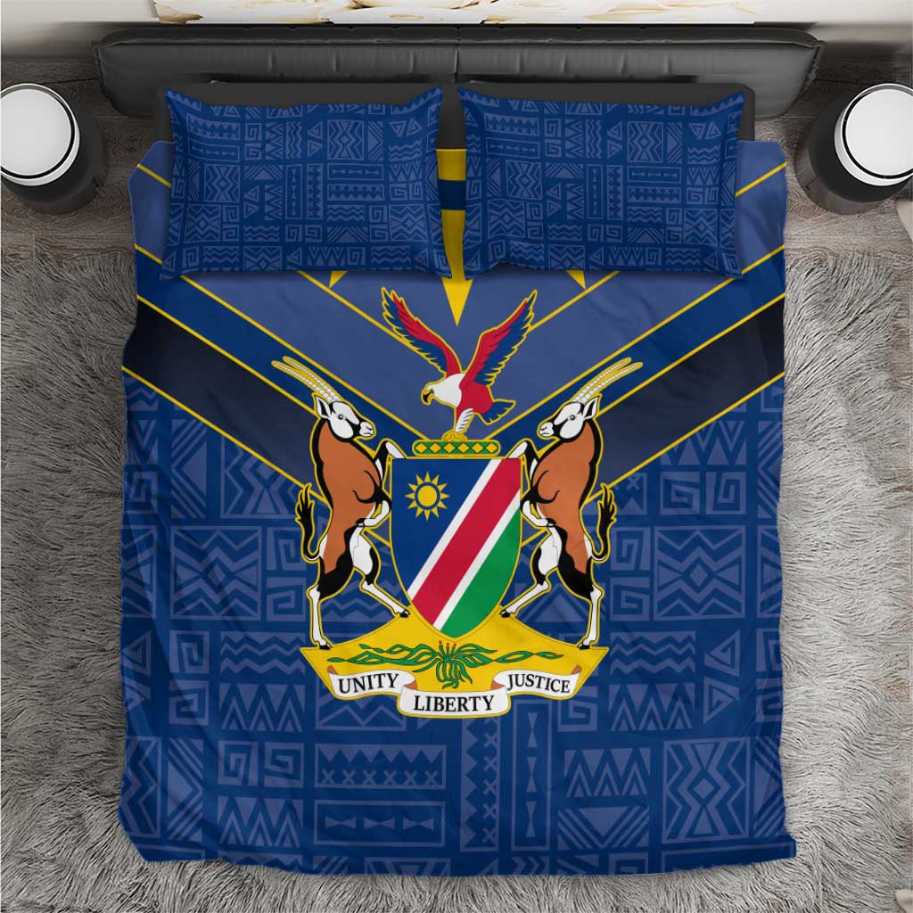 Namibia National Emblem Bedding Set Sporty Style with Traditional Patterns