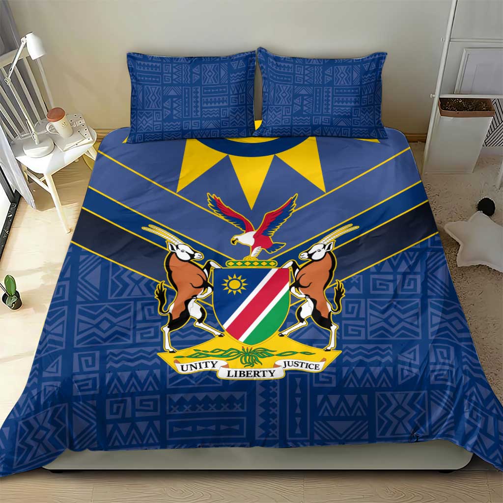 Namibia National Emblem Bedding Set Sporty Style with Traditional Patterns