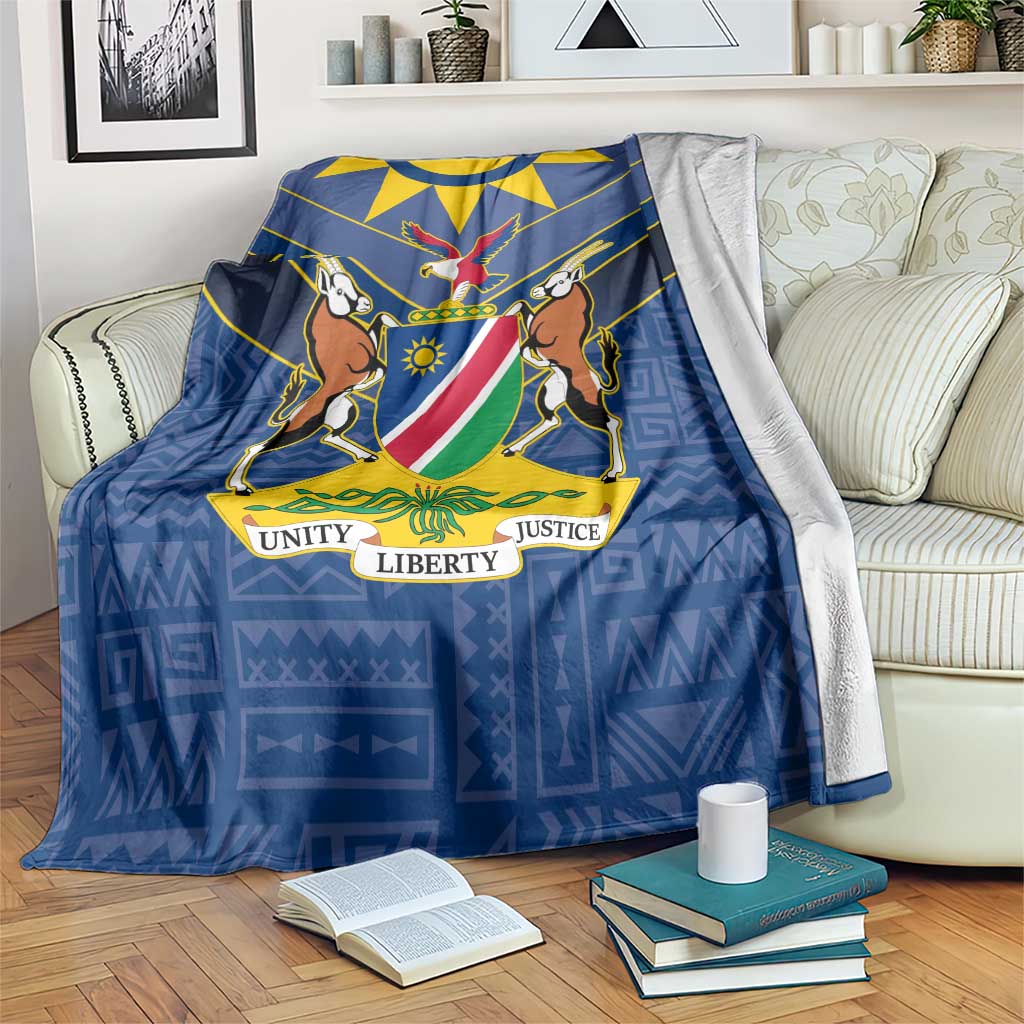 Namibia National Emblem Blanket Sporty Style with Traditional Patterns