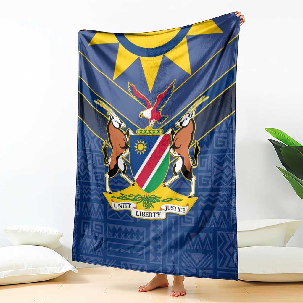 Namibia National Emblem Blanket Sporty Style with Traditional Patterns
