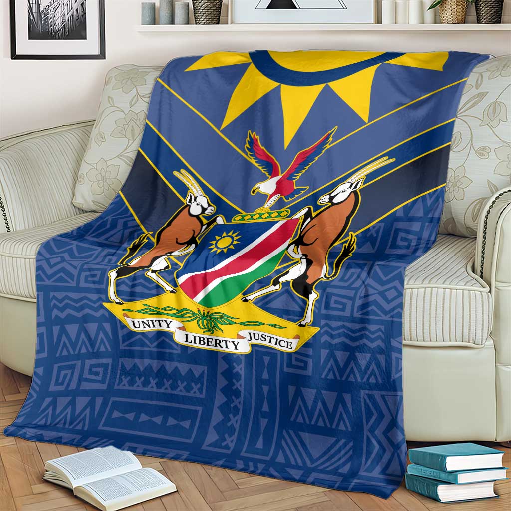 Namibia National Emblem Blanket Sporty Style with Traditional Patterns