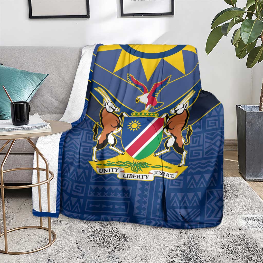 Namibia National Emblem Blanket Sporty Style with Traditional Patterns