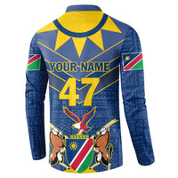 Namibia National Emblem Button Sweatshirt Sporty Style with Traditional Patterns