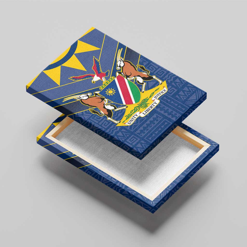 Namibia National Emblem Canvas Wall Art Sporty Style with Traditional Patterns