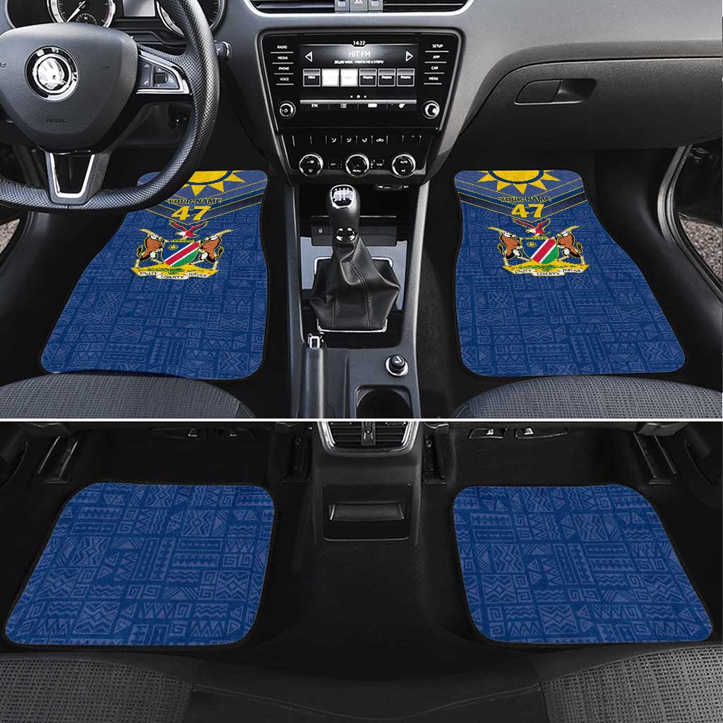 Namibia National Emblem Car Mats Sporty Style with Traditional Patterns