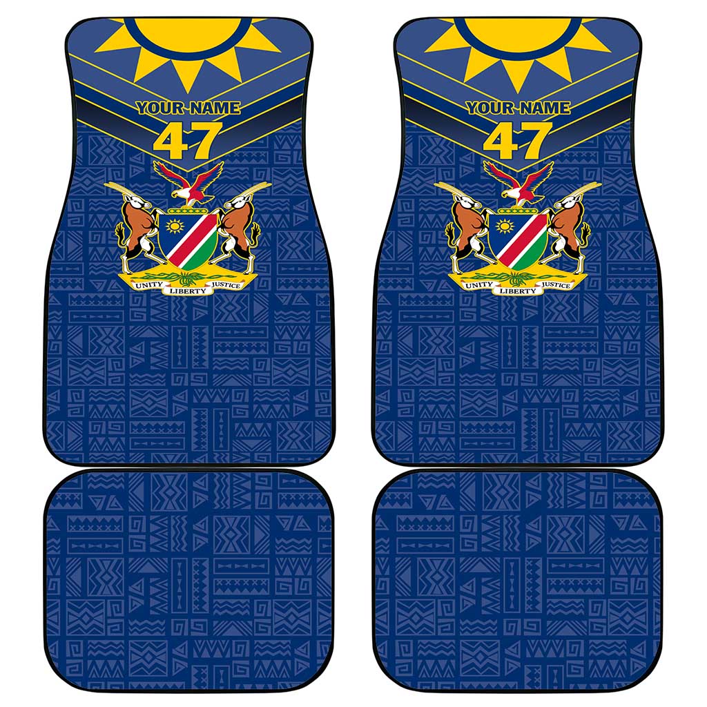 Namibia National Emblem Car Mats Sporty Style with Traditional Patterns