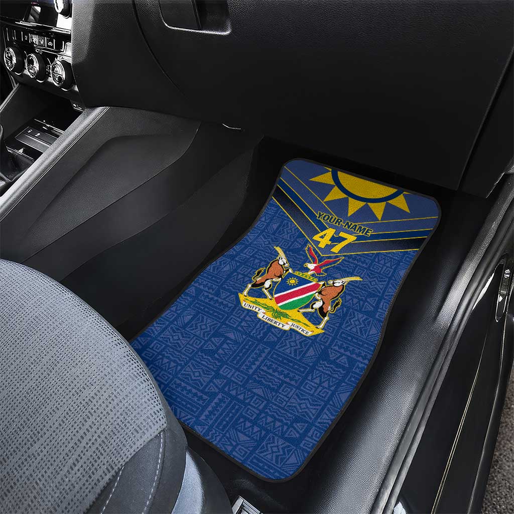 Namibia National Emblem Car Mats Sporty Style with Traditional Patterns