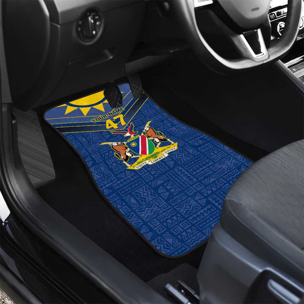 Namibia National Emblem Car Mats Sporty Style with Traditional Patterns