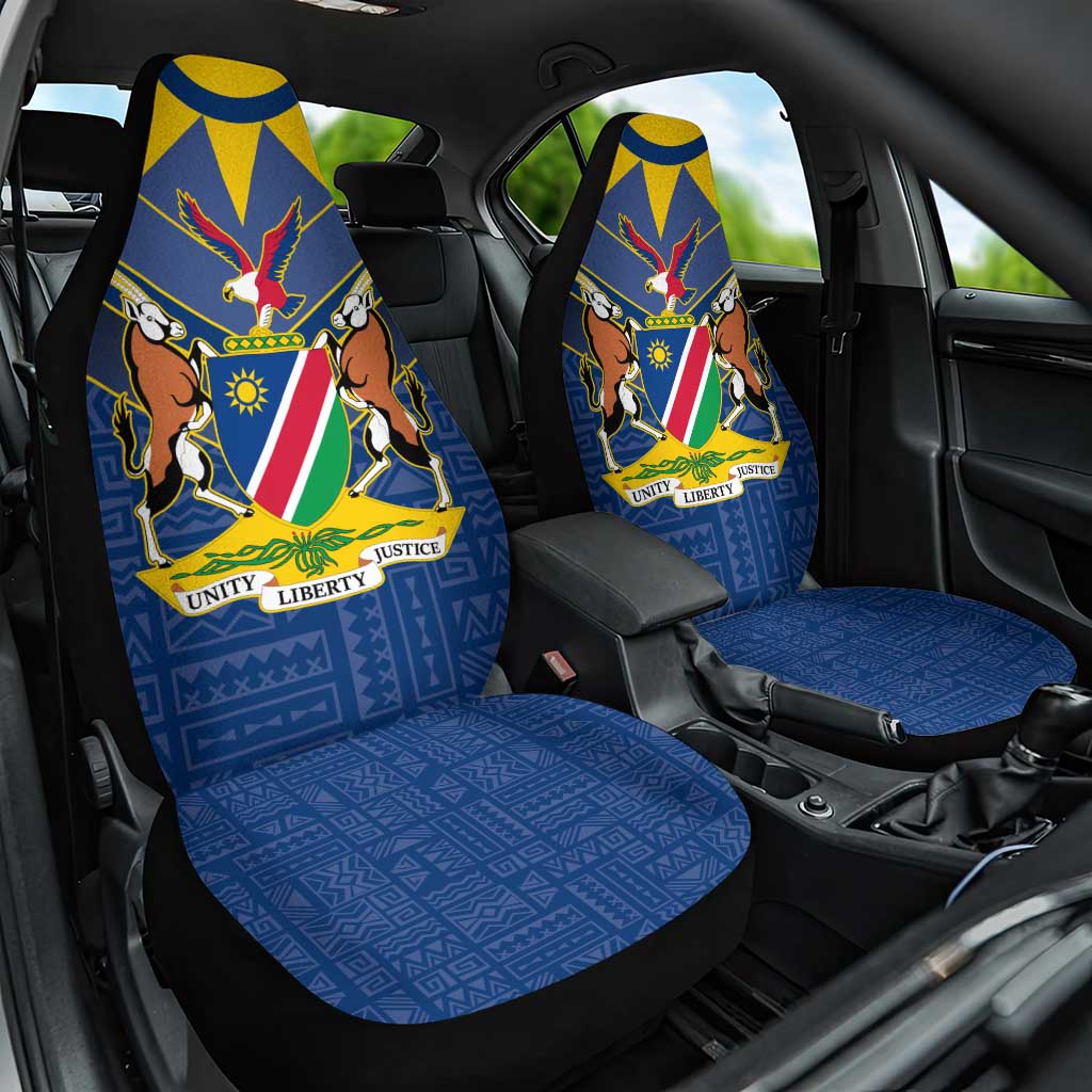 Namibia National Emblem Car Seat Cover Sporty Style with Traditional Patterns