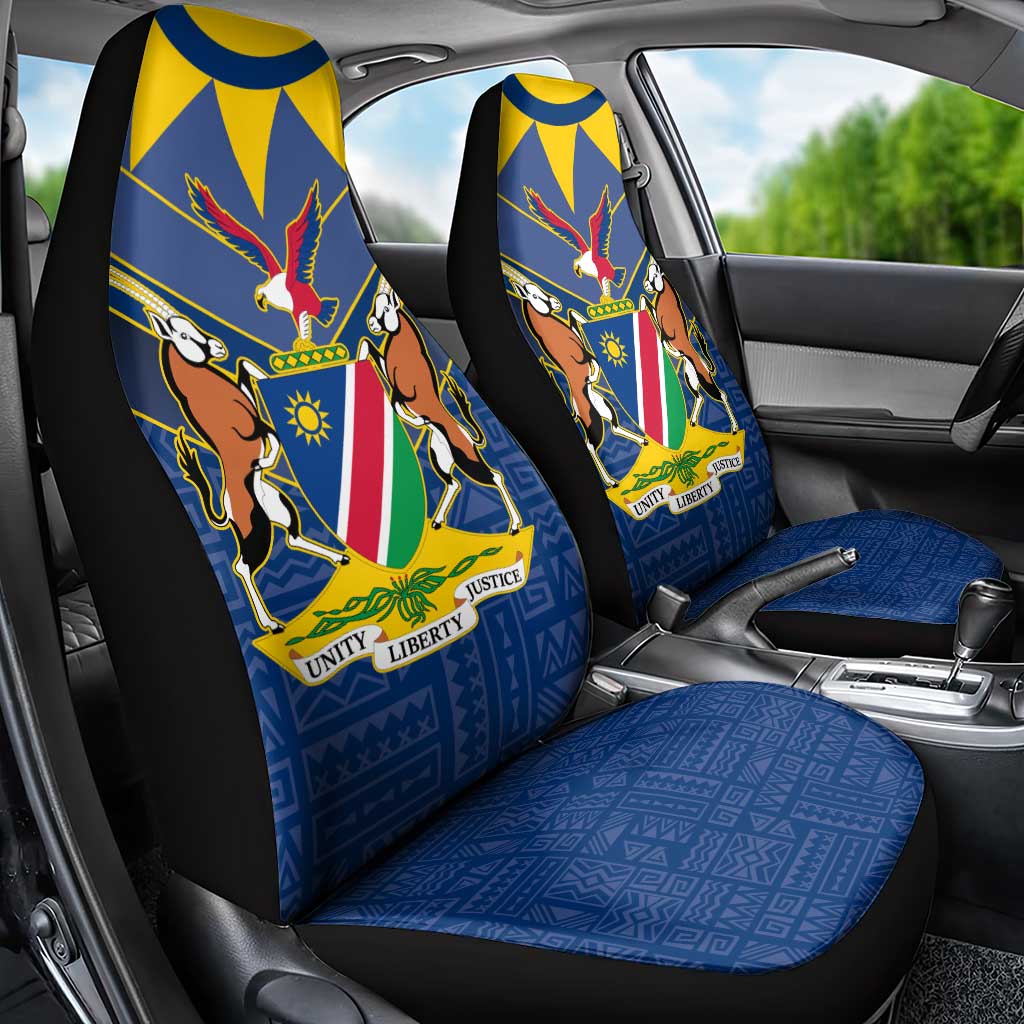 Namibia National Emblem Car Seat Cover Sporty Style with Traditional Patterns
