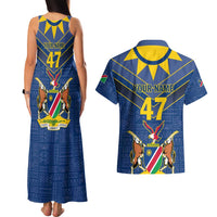 Namibia National Emblem Couples Matching Tank Maxi Dress and Hawaiian Shirt Sporty Style with Traditional Patterns