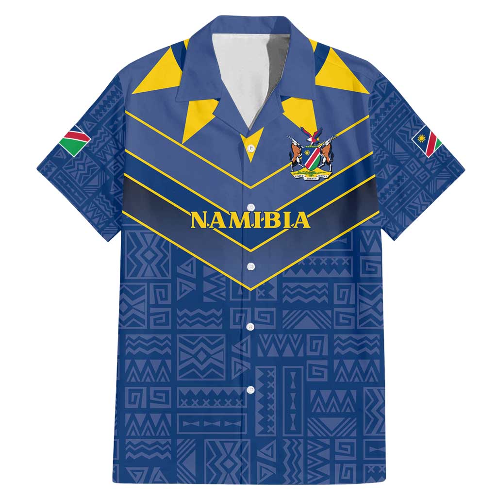 Namibia National Emblem Family Matching Mermaid Dress and Hawaiian Shirt Sporty Style with Traditional Patterns