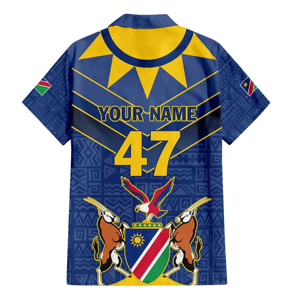 Namibia National Emblem Family Matching Mermaid Dress and Hawaiian Shirt Sporty Style with Traditional Patterns