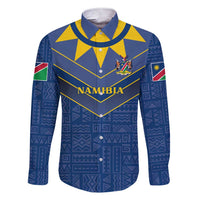 Namibia National Emblem Family Matching Short Sleeve Bodycon Dress and Hawaiian Shirt Sporty Style with Traditional Patterns