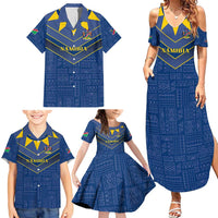 Namibia National Emblem Family Matching Summer Maxi Dress and Hawaiian Shirt Sporty Style with Traditional Patterns