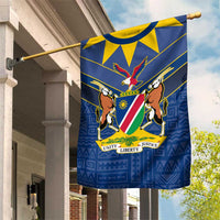 Namibia National Emblem Garden Flag Sporty Style with Traditional Patterns