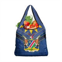 Namibia National Emblem Grocery Bag Sporty Style with Traditional Patterns