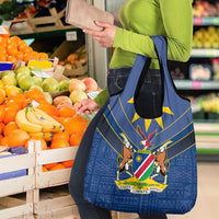 Namibia National Emblem Grocery Bag Sporty Style with Traditional Patterns