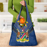 Namibia National Emblem Grocery Bag Sporty Style with Traditional Patterns