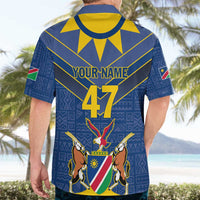 Namibia National Emblem Hawaiian Shirt Sporty Style with Traditional Patterns